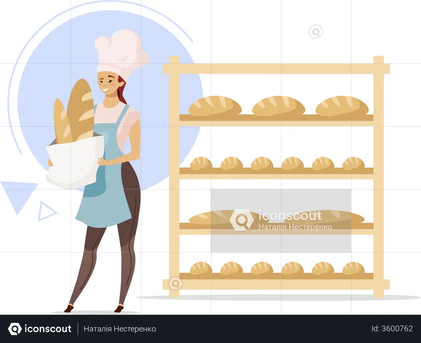 Female baker  Illustration