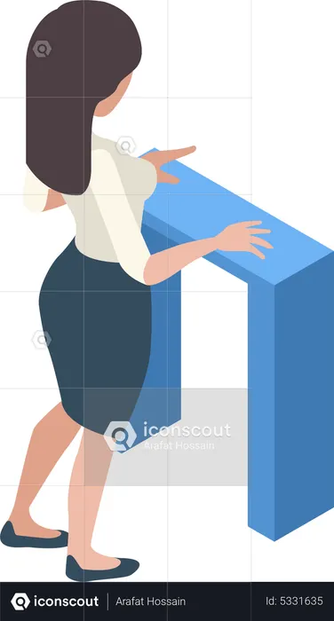 Female bank receptionist  Illustration