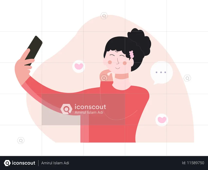 Female Beauty Content Creator  Illustration