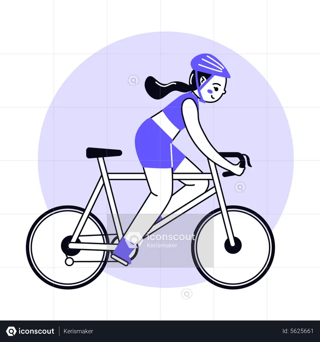 Female Bicycle Rider  Illustration