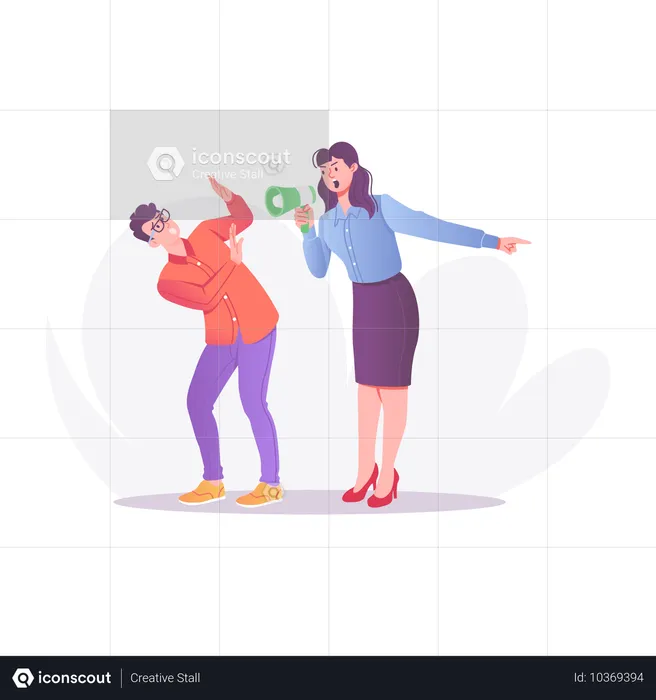 Female Boss fired employee  Illustration