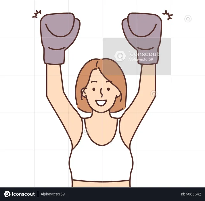 Female boxer  Illustration