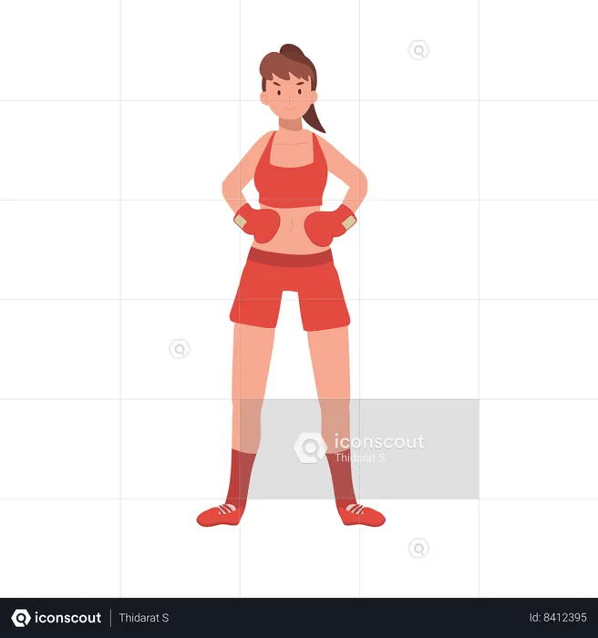 Female Boxer in Gym Workout Session  Illustration