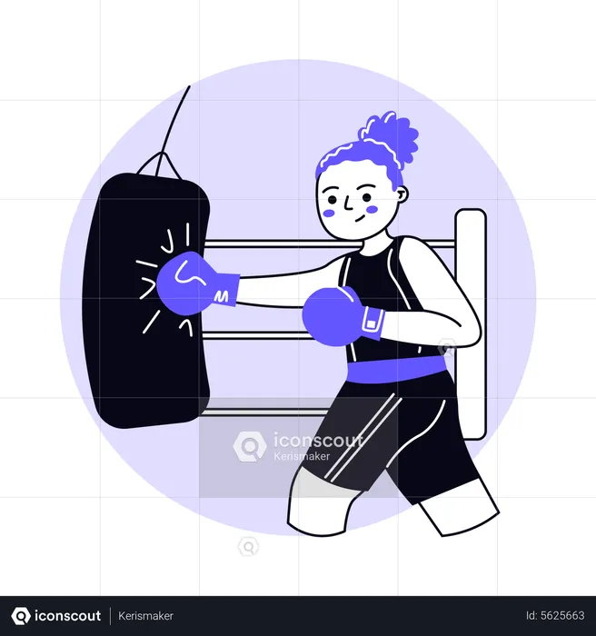 Female Boxing player  Illustration
