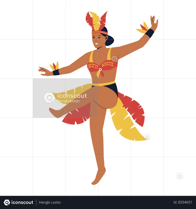 Female Brazilian doing samba danc  Illustration
