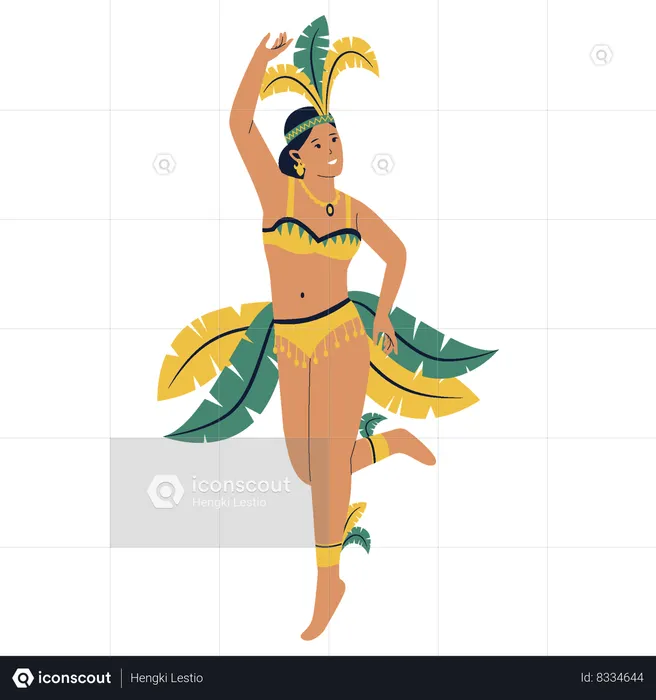 Female Brazilian samba dancer  Illustration