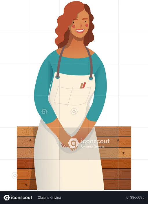 Female Cake shop Owner  Illustration