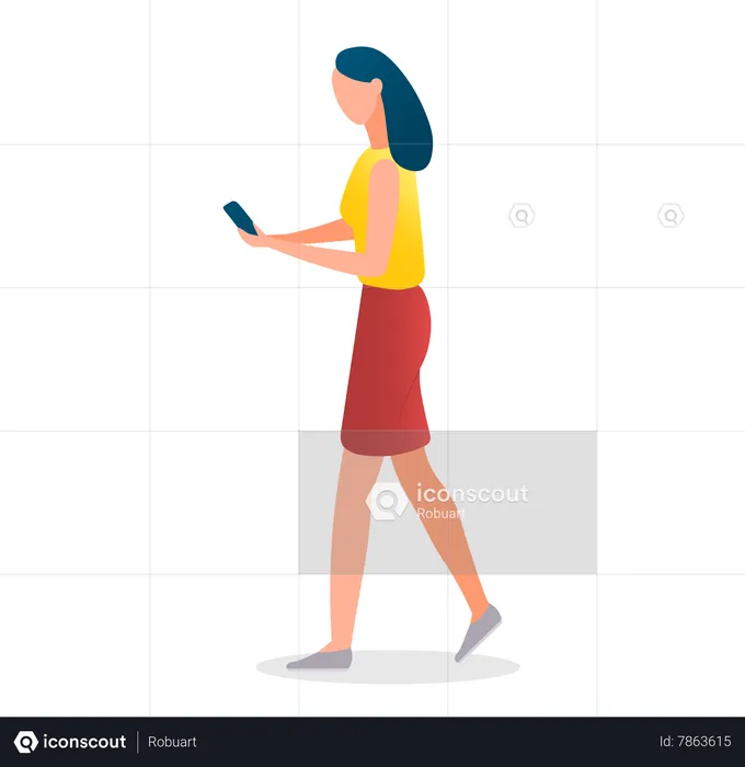 Female character going  Illustration