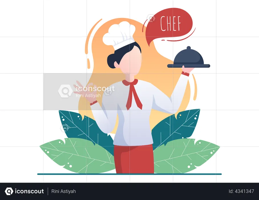 Female chef  Illustration