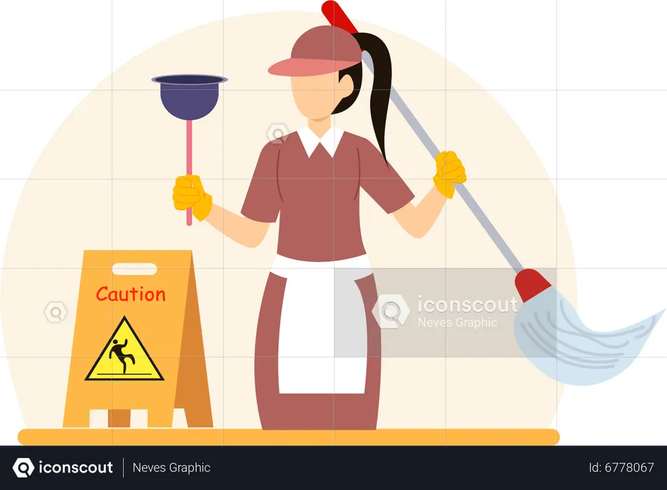 Female cleaner  Illustration