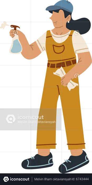 Female cleaner provide Cleaning Service  Illustration