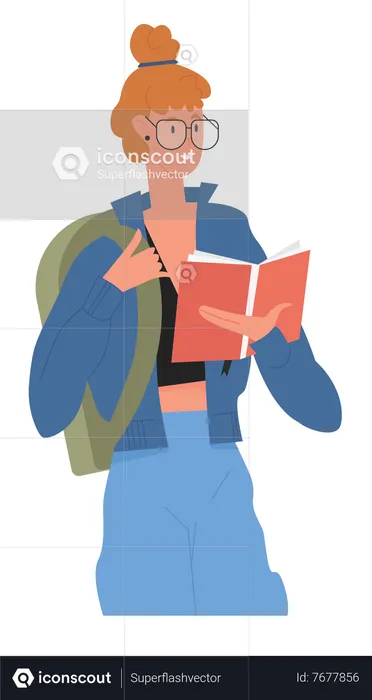 Female College Student  Illustration