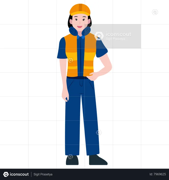 Female Construction worker  Illustration