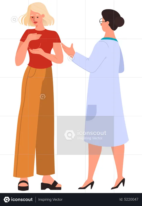 Female consulting about a breast cancer  Illustration
