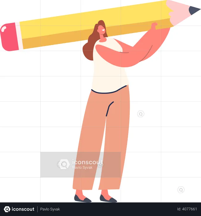 Female content writer  Illustration