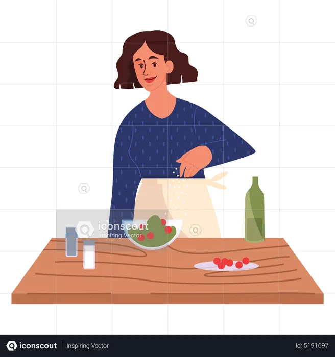 Female cooking  Illustration