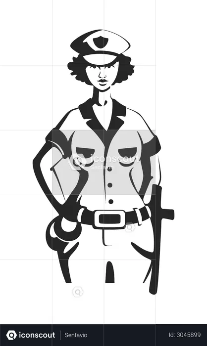 Female cop  Illustration