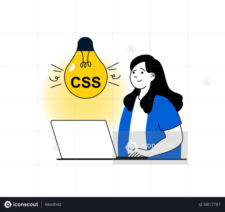 Female CSS developer  Illustration