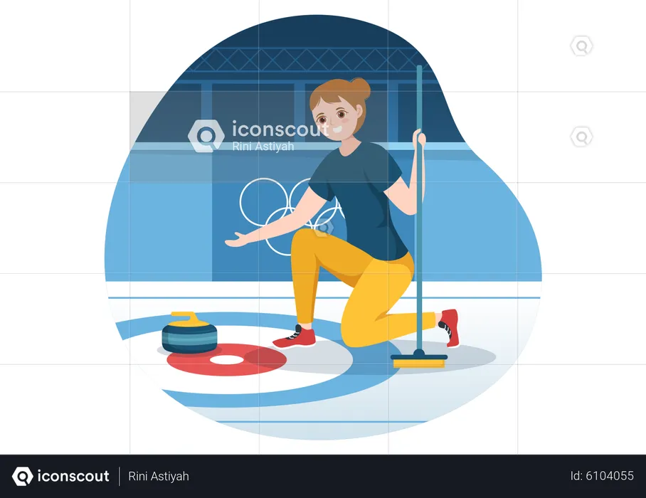 Female Curling player  Illustration