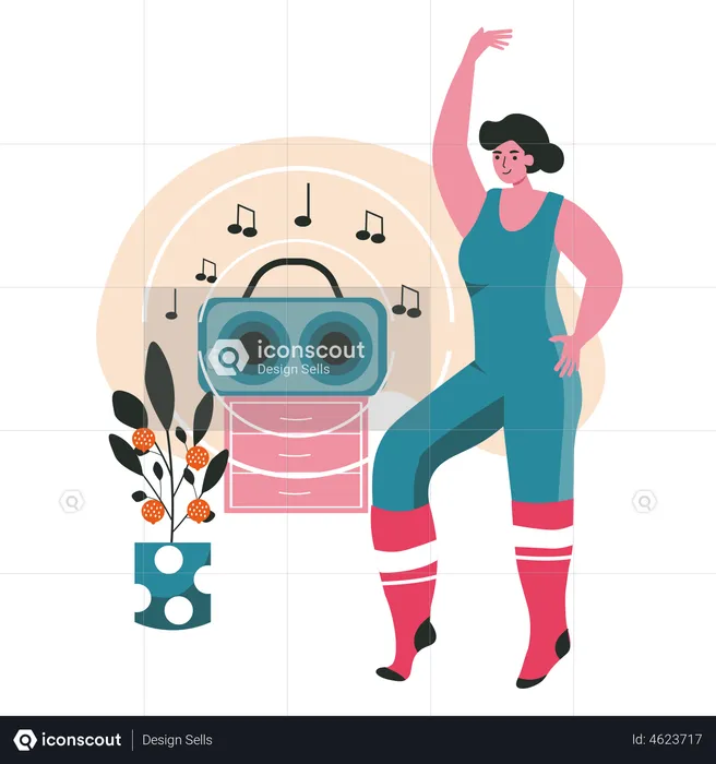 Female dancer dancing  Illustration