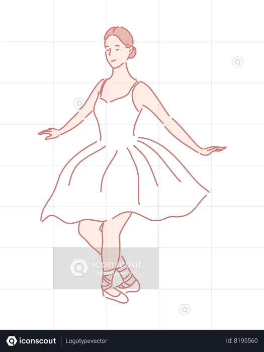 Female dancer performing ballet dance  Illustration