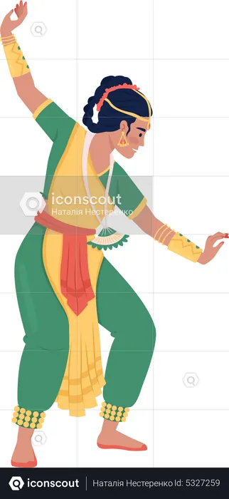 Female dancer posing on festival of lights  Illustration