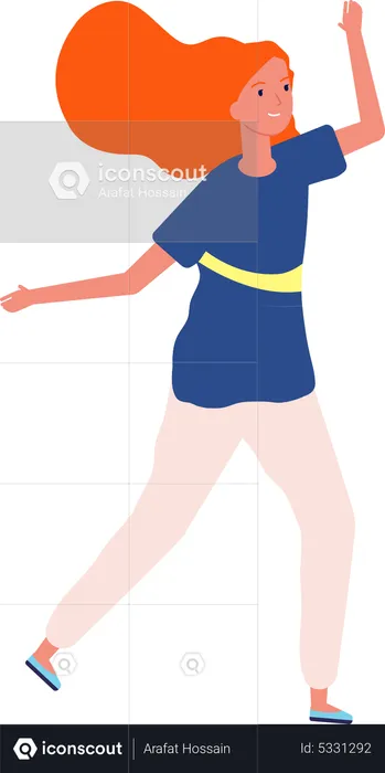 Female dancing in party  Illustration