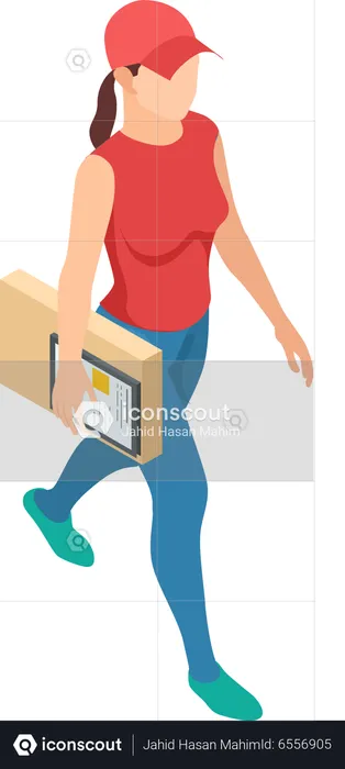 Female Delivery Agent  Illustration