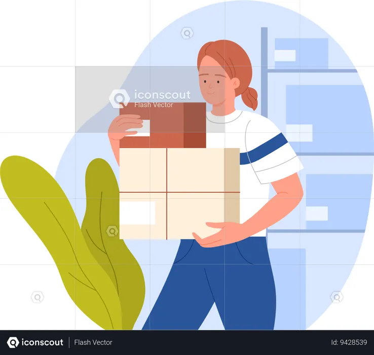Female delivery person  Illustration