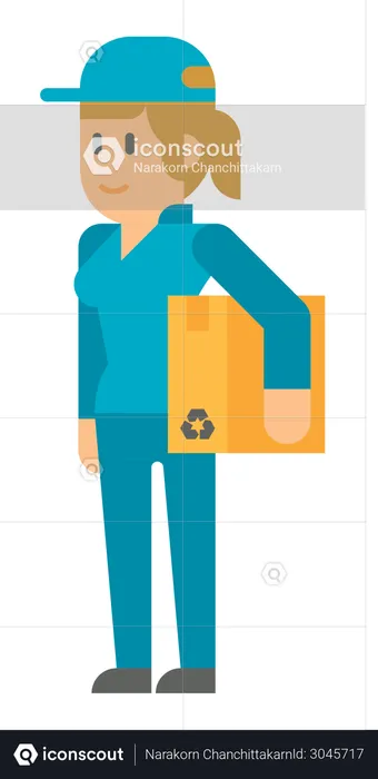 Female delivery person  Illustration