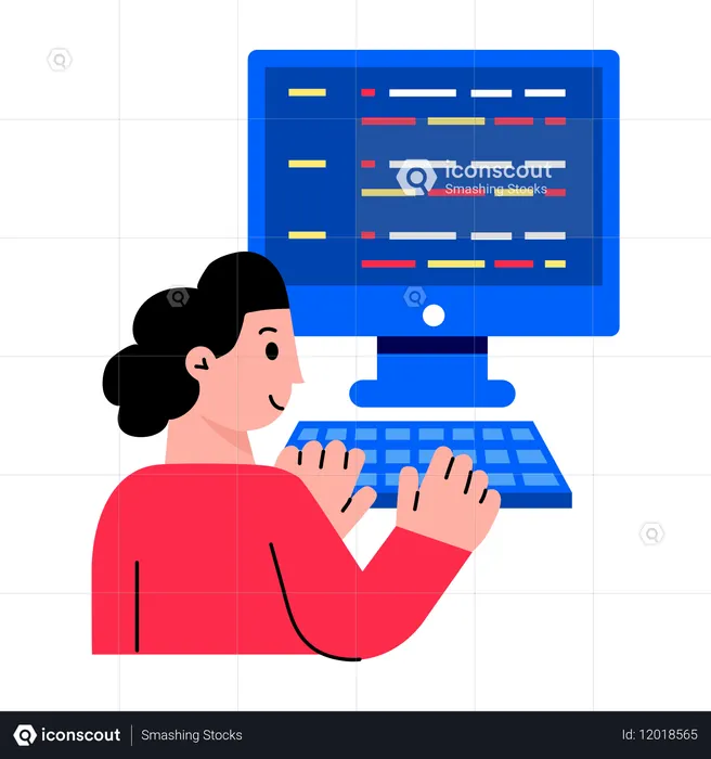 開発に携わる女性デザイナー  イラスト