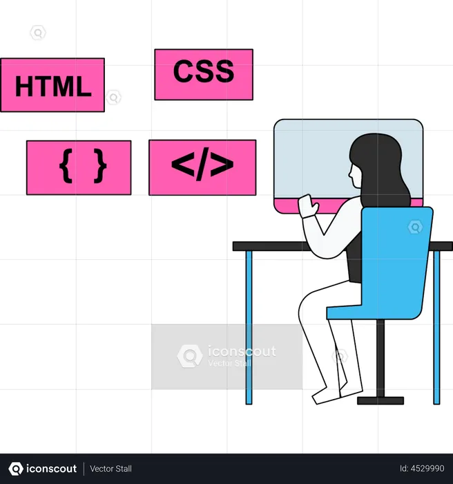 Female developer  Illustration