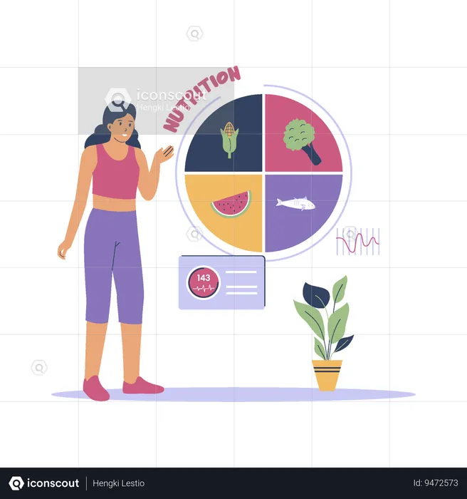 Female diet nutrition  Illustration