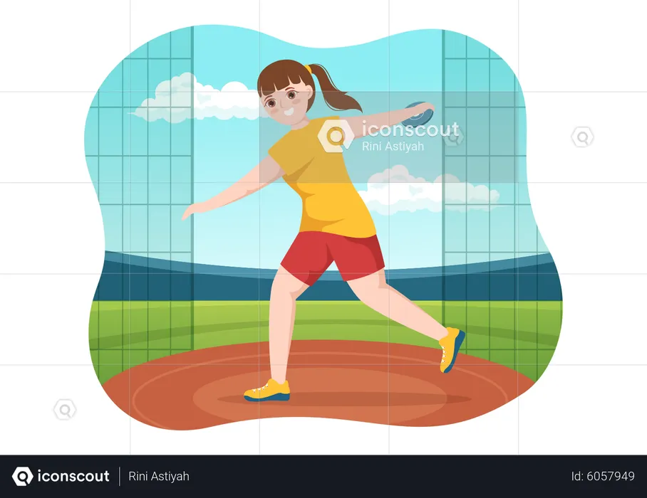 Female discus thrower  Illustration