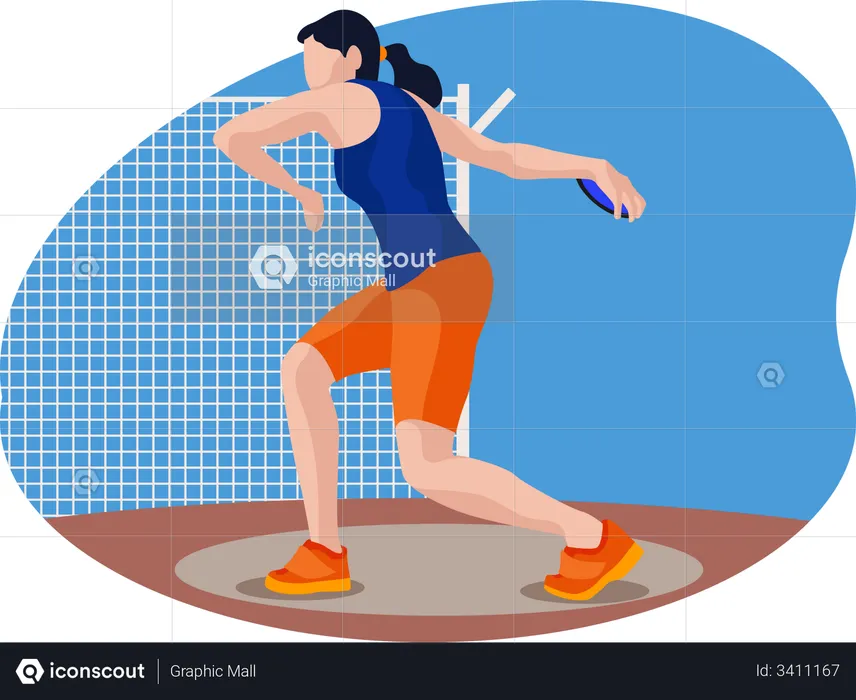 Female Discus Thrower  Illustration