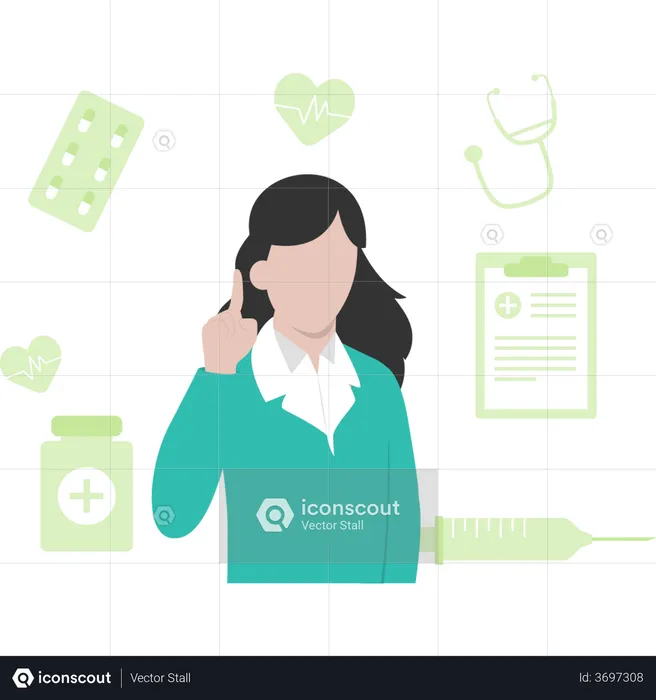 Female doctor advising online medicines  Illustration