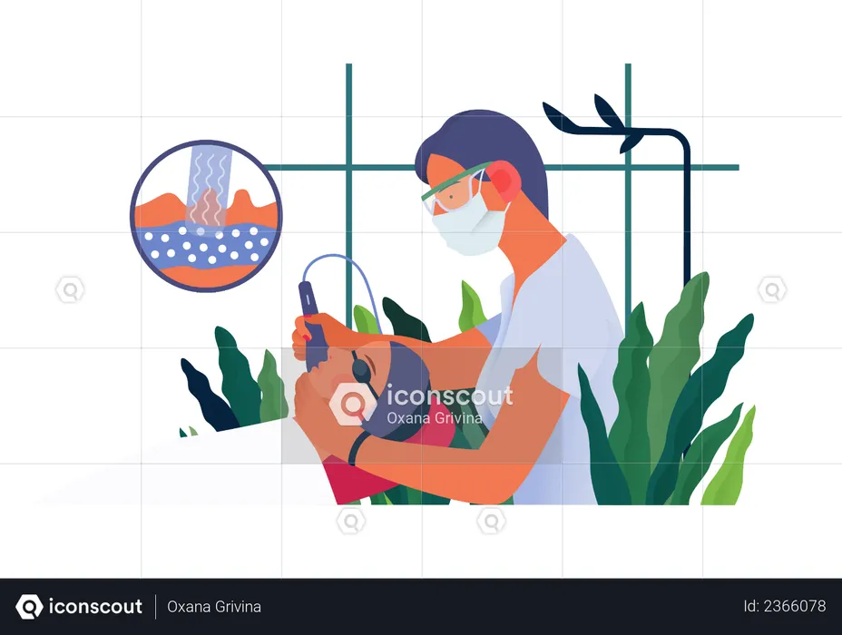 Female doctor doing Skin therapy  Illustration