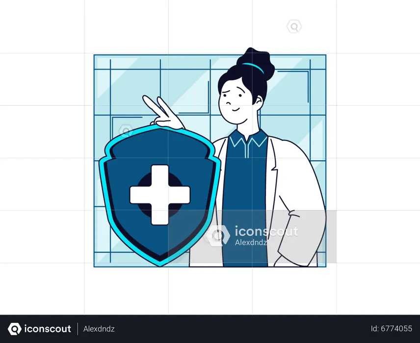 Female doctor giving health assurance  Illustration