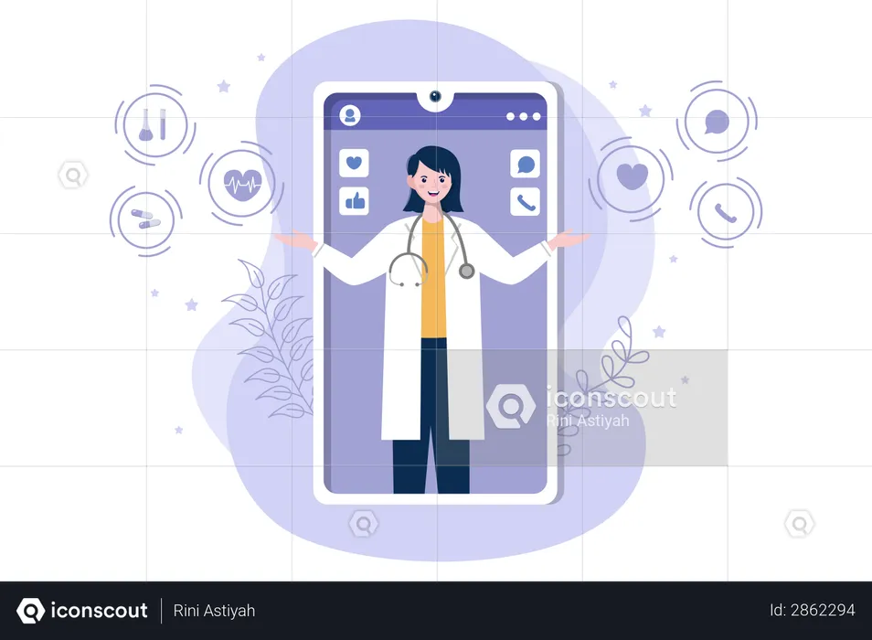 Female Doctor giving health related information  Illustration