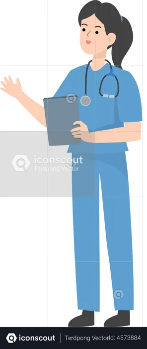 Female Doctor holding file  Illustration