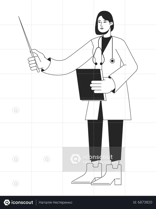 Female doctor holding medical report  Illustration