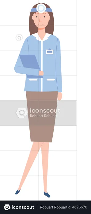 Female doctor holding report  Illustration