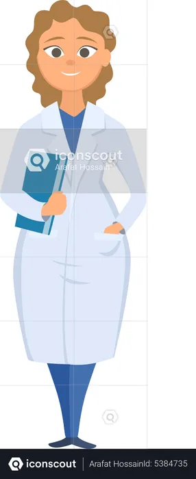 Female Doctor Holding Report  Illustration