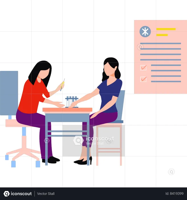 Female doctor is checking up patient  Illustration