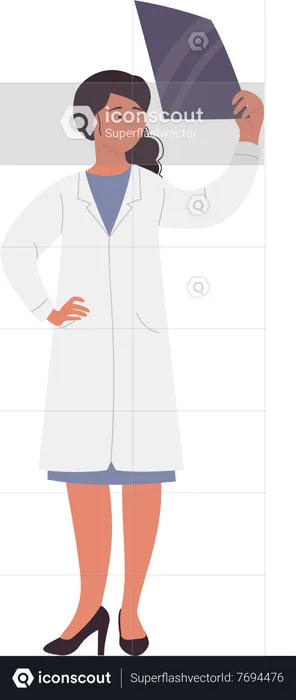 Female doctor looking at x-ray  Illustration