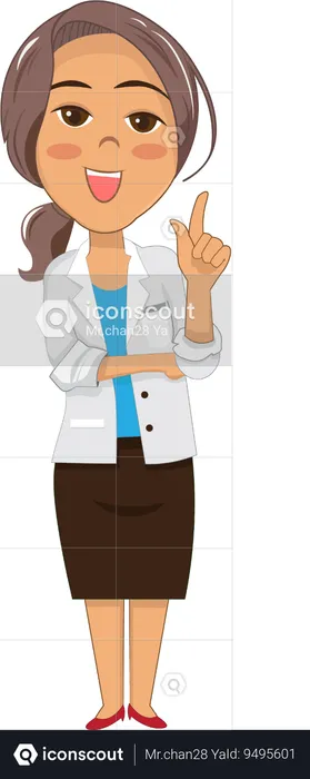 Female doctor making gestures explaining health care recommendations  Illustration
