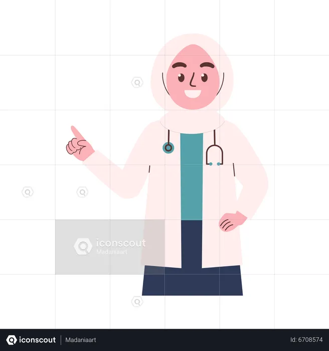 Female Doctor raising finger  Illustration