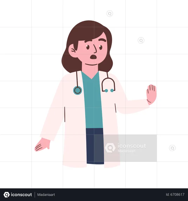 Female Doctor say stop  Illustration