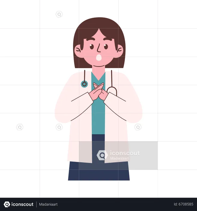 Female Doctor saying no  Illustration