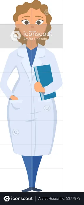 Female doctor standing  Illustration